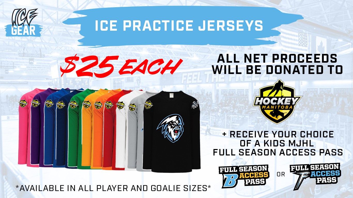 Hockey Manitoba/ Winnipeg ICE practice jersey fundraising effort